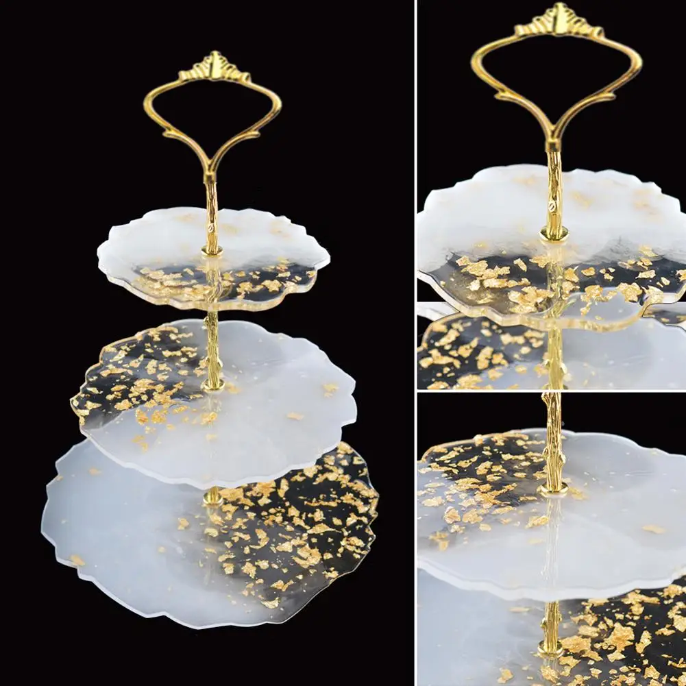 Силиконовая форма эпоксидная 3-уровневая сервировочная подставка для