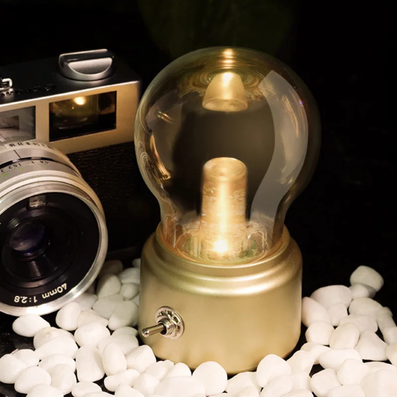 

Retro Charging Bulb Night Light Creatived Nostalgic USB Bedside Atmospheres Table Lamp MAL999