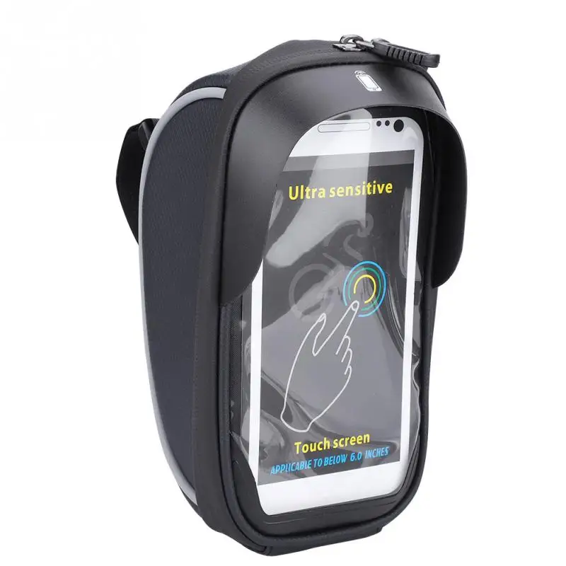 

Mountain Bike Phone Bags Waterproof Bicycle Handlebar Cell Phone Bag 6.0inch Touchscreen Bike Tube Pouch Bicycle Accessories