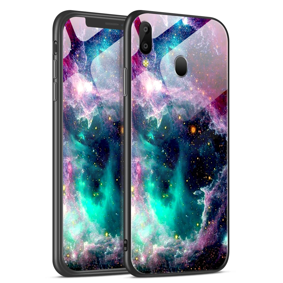W364 Чехол из закаленного стекла для samsung Galaxy J4 Plus, Антидетонационная сумка для Galaxy M10 M20 M30, задняя жесткая стеклянная крышка, SM-J415F, защитный чехол - Цвет: W364