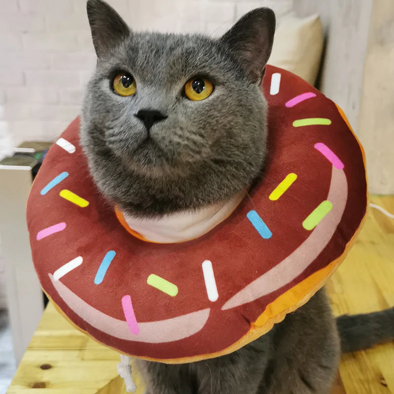 Pet e-ошейник рекуперация конус Регулируемый хлопок смесь шеи Восстанавливающий Ошейник Кошка Собака печатная елизания круг Pet защитный ошейник