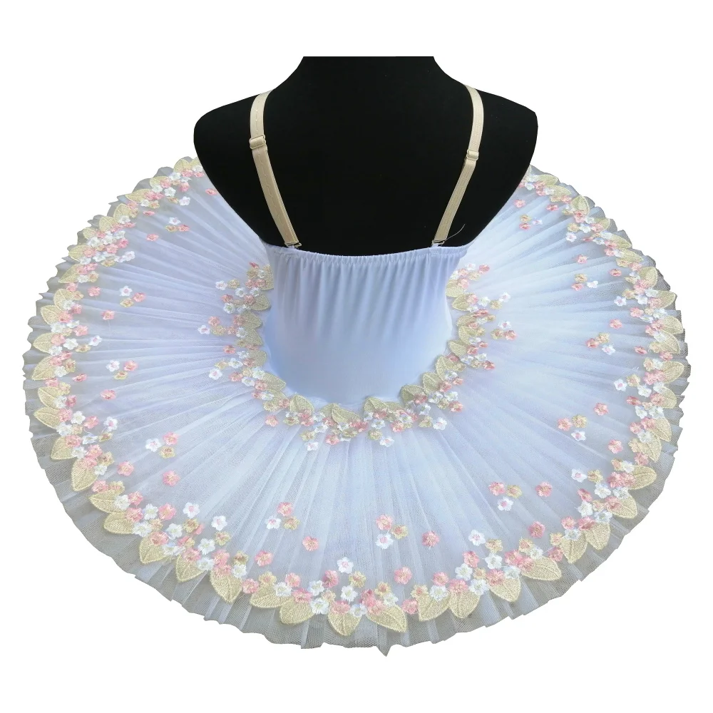 2020 Top Fashion Sale Leotard Gymnastics Ballet Tutu Dresses For Dance Skirts Embroidered Flower Dress Stage Pancake Tutus