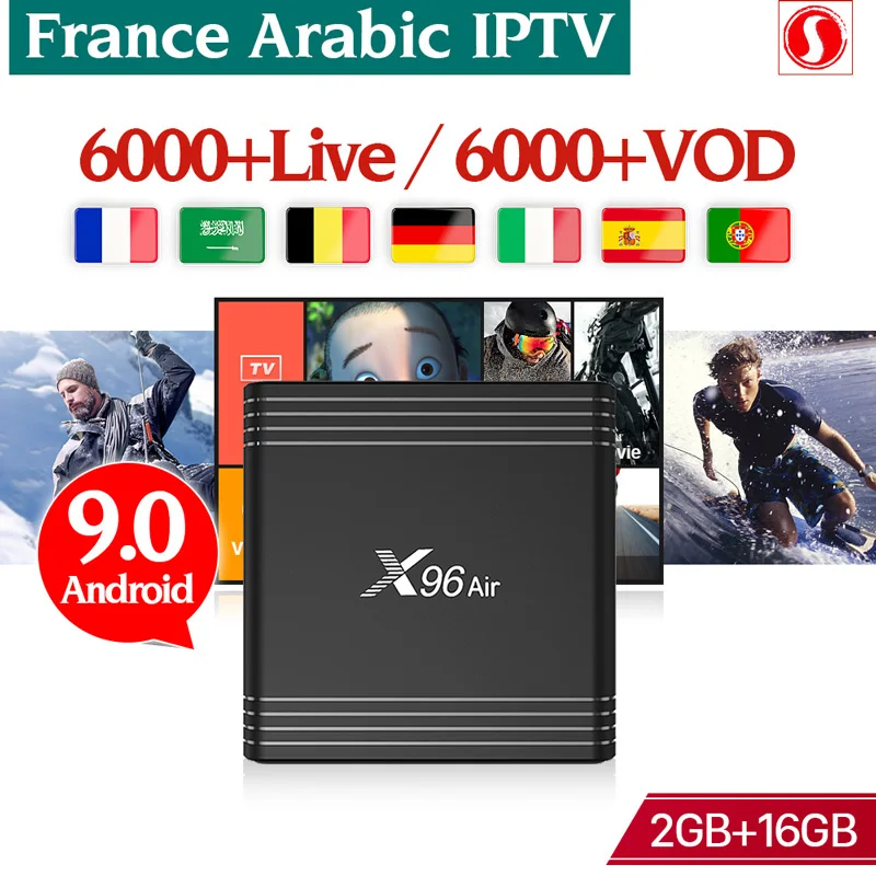 Iptv французский Full HD каналы X96 Air Android 9,0 коробка с 1 год IPTV подписка Германия голландский арабский Sansat IPTV