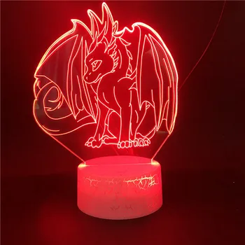 

Alarm Clock Base Cute Little Flying Dragon Atmosphere Touch Sensor Bright Base LED Night Light Colorful with Remote for Room