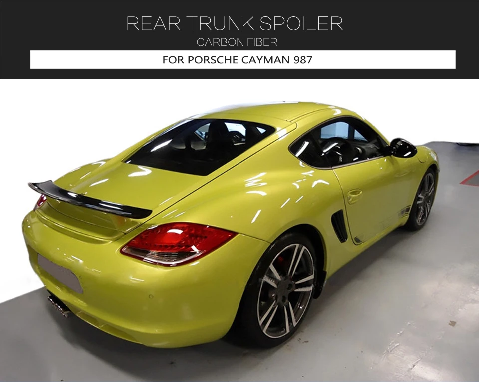 Задний спойлер из углеродного волокна для Porsche 987 Cayman 2005-2012, Задняя Крышка багажника из углеродного волокна для Porsche 987