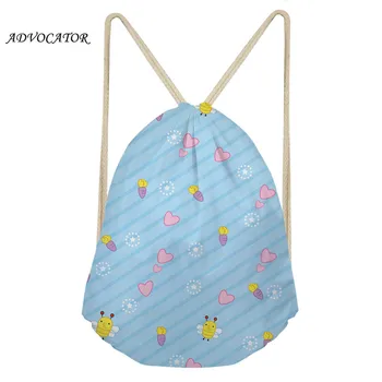 

Student Cute Love Wave Pattern Drawstring Bag for Children Kids Waterproof Sport Backpack Shoulder Pouch Mochila Mujer