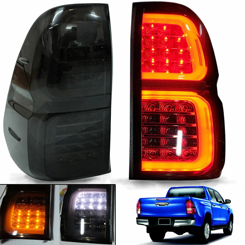 For Car Toyota Hilux Vigo REVO rocco 2014-2019 Pickup Led Taillights Auto Reverse Brake Rear Light back Fog Lamp DRL