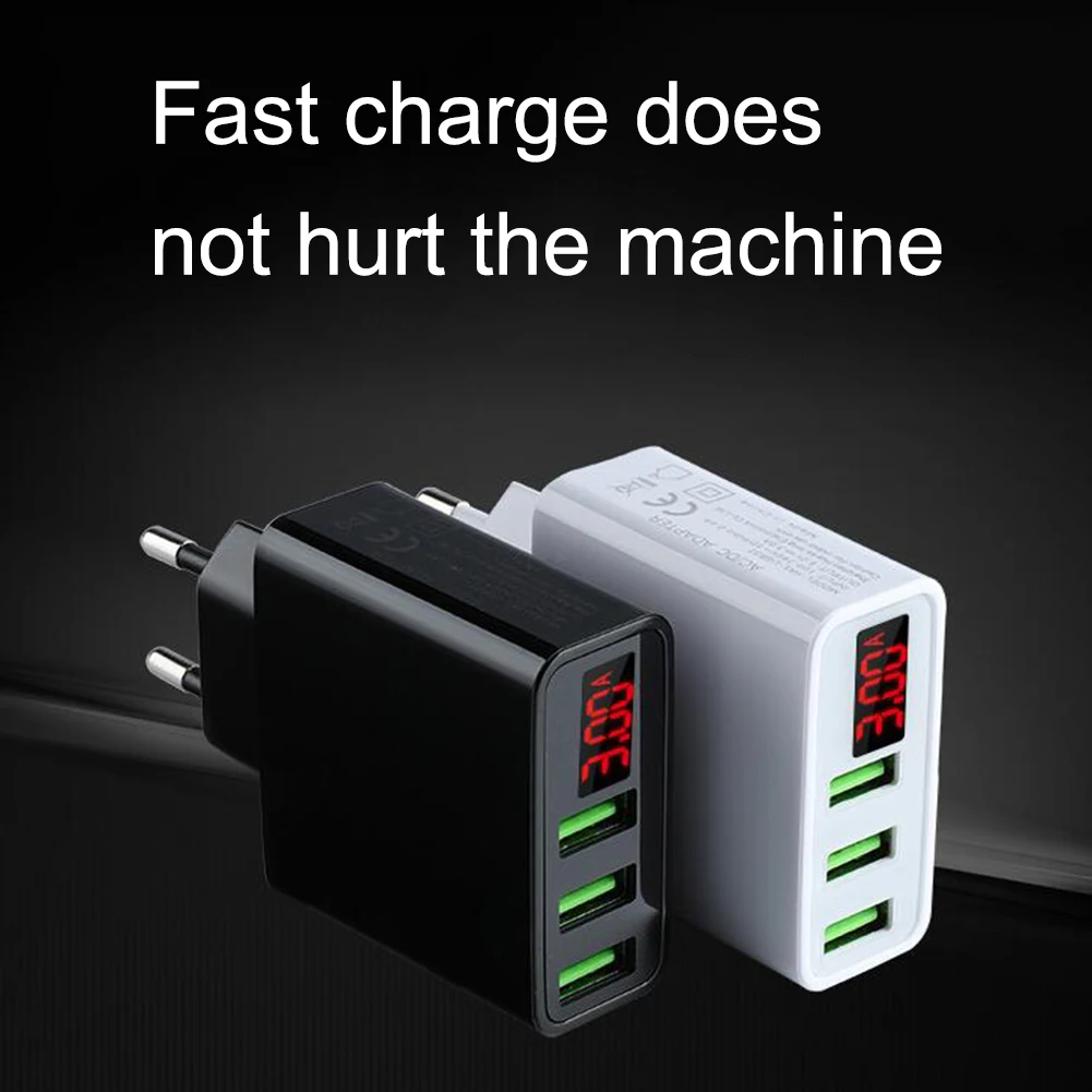 Зарядное устройство с 3 USB портами и светодиодным дисплеем 1 шт.|Зарядные