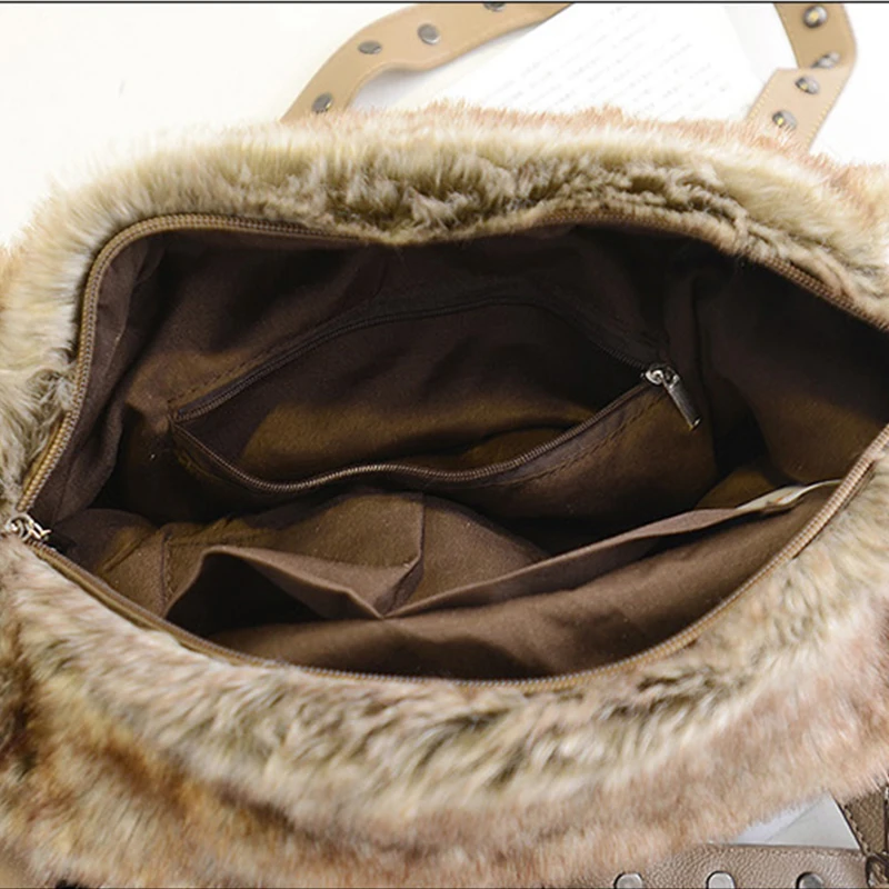 Модная Сумка-тоут из искусственного меха На зиму; высокого качества класса люкс Для женщин дизайнерские сумки из натуральной кожи sac a main femme сумка bolsos mujer