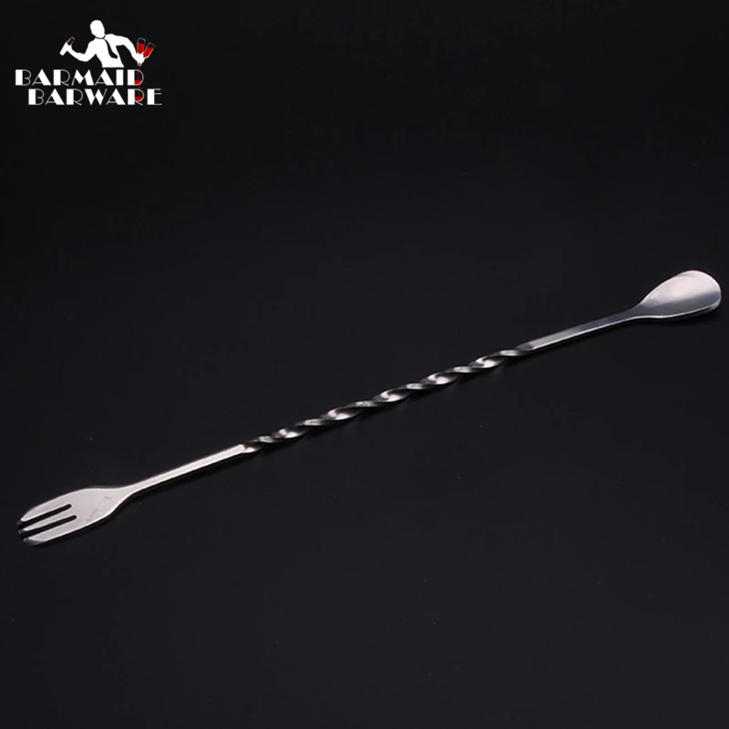 26cm Stainless Steel Cocktail Bar Spoon Disc Tail Drink Mixer Bar Stirring Mixing