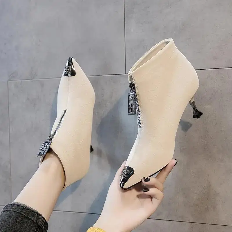 

Cresfimix Botas Femininas; Женские модные милые весенние Высококачественные ботинки на шпильке с молнией спереди; Женские осенние ботинки; A9217