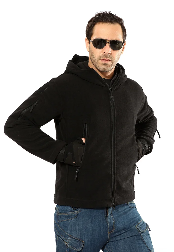 Clothing Coat Men Thicken Warm Military Army Fleece Jacket Patchwork Multi Pockets Polartec Men's Jacket and Coats