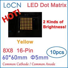 8x8 8*8 5mm Dot Matrix LED Display Module 60*60mm YELLOW High Bright Common Anode Common Cathode 60mm 2088 Digital Tube Sample