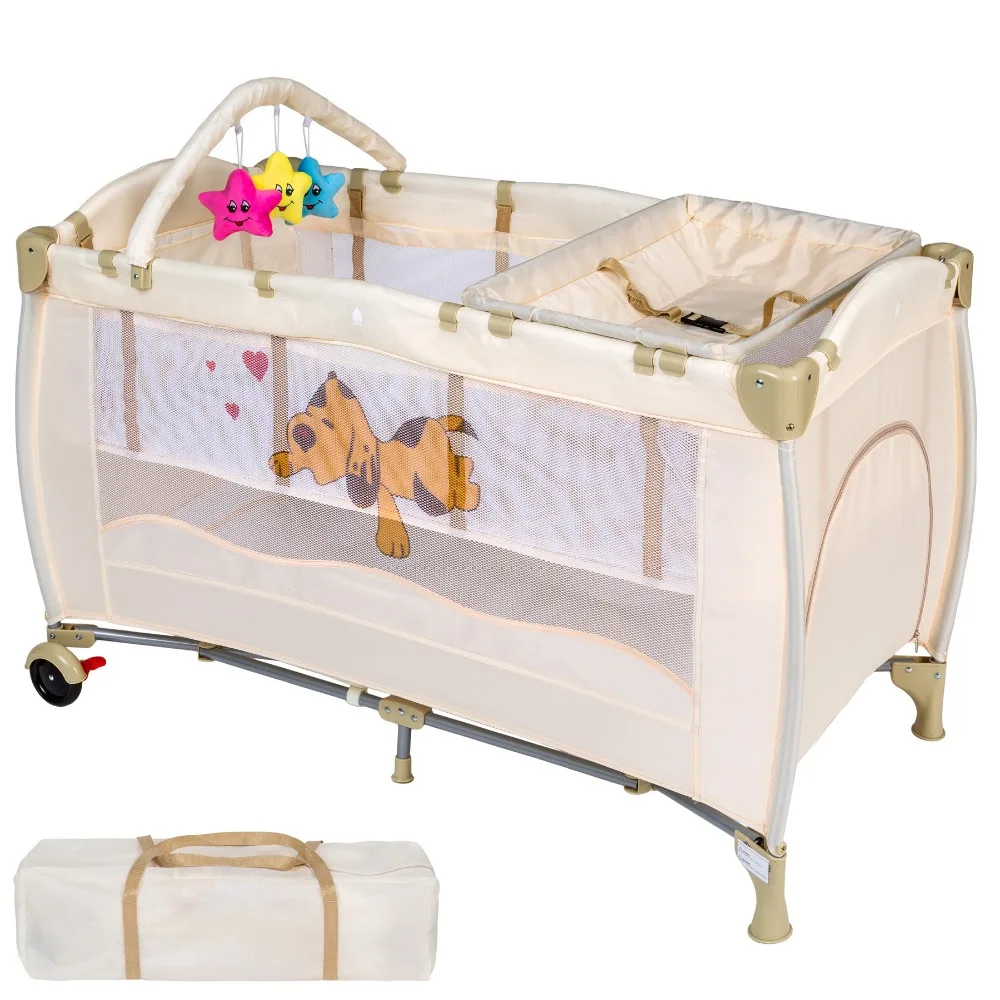 Baby Portable Folding Plastic Crib - Image 5