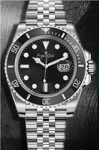 

Luxury Brand New Men Automatic Mechanical Watches Black Green Ceramic Bezel Stainless Steel Sapphire Glass Watch ETA 2813 AAA+