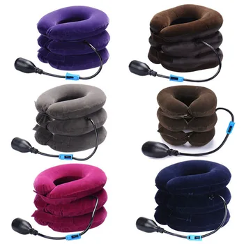 

U-Shaped Neck Pillow Air Inflatable Pillow Cervical Spine Neck Shoulder Pain Relax Support Massager Pillow PVC Air Cushion