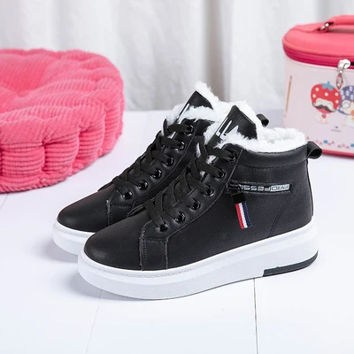 Зимние ботинки женские ботильоны теплая зимняя женская обувь кроссовки на плоской подошве женская обувь на шнуровке женские короткие зимние ботинки