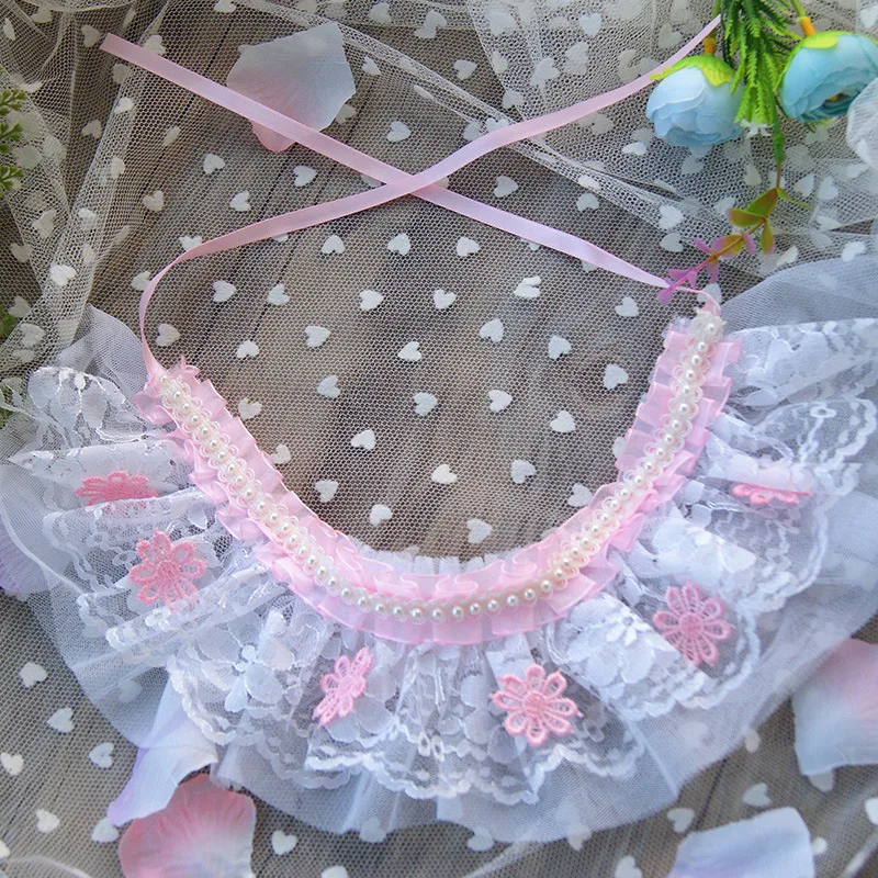 Lace Cats Collar Bib Adorable Pleated Elastic Mesh Pet Bibs Lace Ribbon Trims Toy Dolls Skirts Collar For Dog Cat Pet Clothing Lace Cats Collar Bib Adorable Pleated Elastic Mesh Pet Bibs Lace Ribbon Trims Toy Dolls Skirts Collar For Dog Cat Pet Clothing