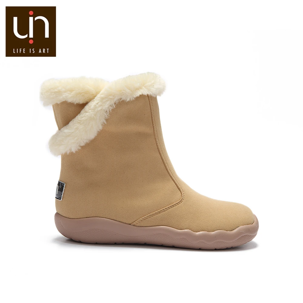 Серия UIN Hakkar; сезон осень-зима; теплые ботинки на меху для больших детей; дизайнерская детская обувь на молнии; замшевые ботинки из микрофибры для девочек и мальчиков