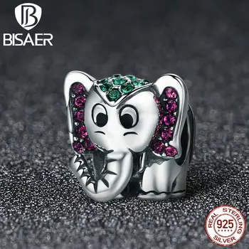 

925 Sterling Silver Mild Animal, Lucky Elephant Charms Beads Fit Original Pan Bracelet Pendant Authentic Jewelry Gift HSC200