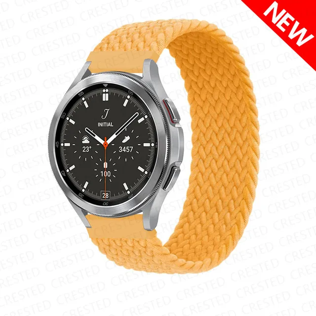 Braided Solo Loop band for Samsung Galaxy watch 4/classic/Active 2 Watchband 20mm 22mm Bracelet correa Amazfit GTS 2 mini strap maize