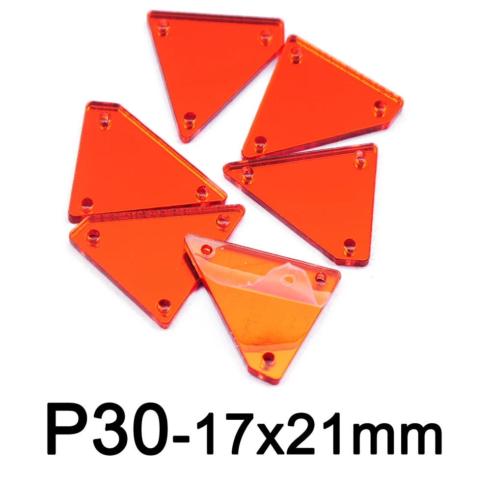 P30-17x21mm 30pcs 30 шт. смешанные размеры Красные кристаллы швейное зеркало стразы аппликация с плоской задней стороной Акриловые стразы пришитые камни для одежды - Цвет: P30-17x21mm 30pcs