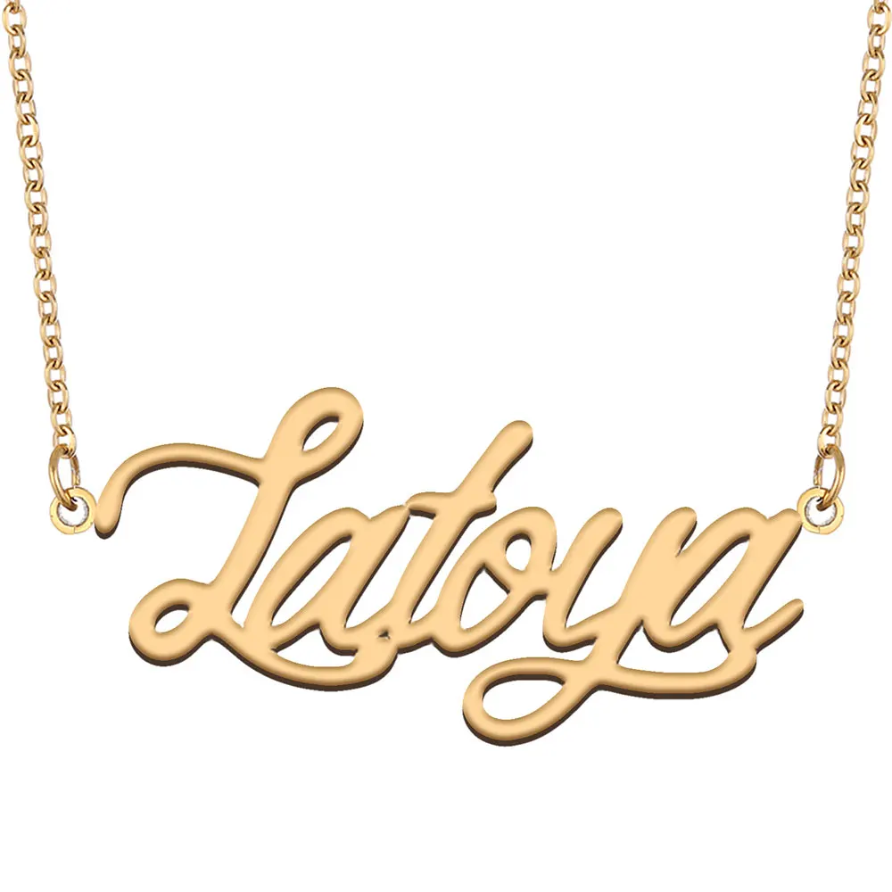 Ожерелье с именем Latoya для женщин ювелирные изделия из нержавеющей стали