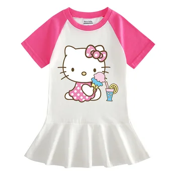 

Hello Kitty Girls Clothes kids dresses for girls Summer girl dress robe fille vestido roupas infantis menina Kids costume New
