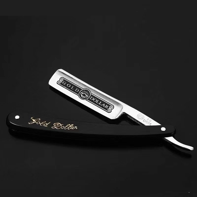 1PC 2023 Pro Gold Dollar 66 Rasur Messer 66 Straight Edge Barber Razor Folding Haar Rasieren Männer Rasieren Barber werkzeug G0915 – Detail 10