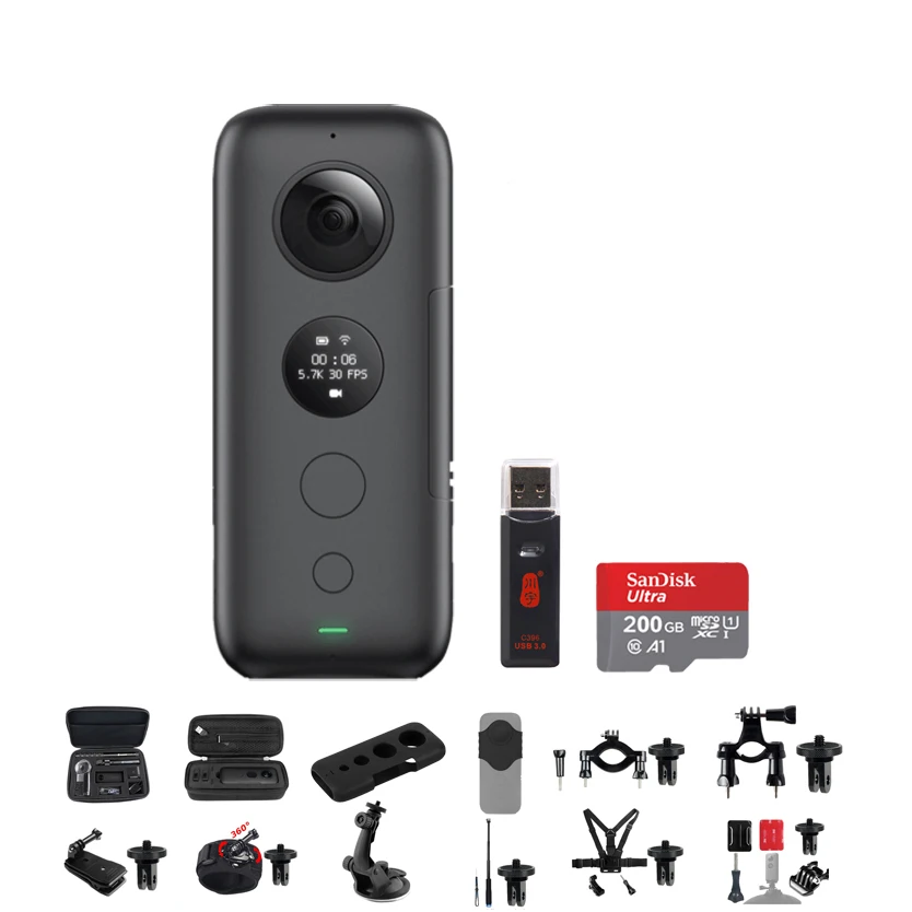 Insta360 ONE X 5,7 K VR 360 панорамная экшн-камера для iPhone и Android Insta360 one x gps Пульт дистанционного управления insta 360 Батарея - Цвет: Bundle 4