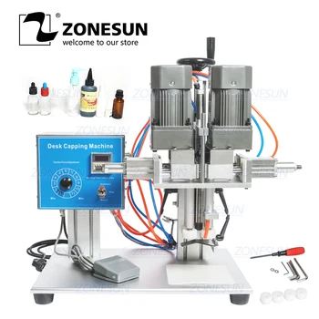 

ZONESUN XLSGJ-6100 Desktop Medical Bottle Capping Machine Chemical Cosmetic Round Perfume Juice Spout Pouch Capping Machine