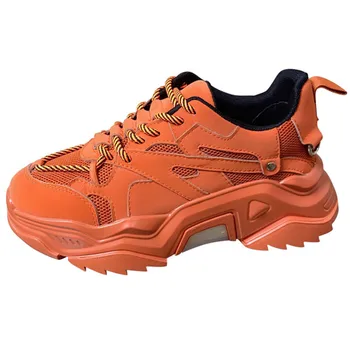 

Lace Up Retro Dad Sneakers Women Casual Leather Sports Shoes Brand Designed Trainers Mujer Thick Bottom Ladies Sneakers New 2020