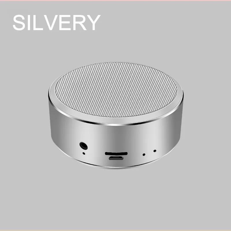 silvery Мини беспроводной Bluetooth динамик на открытом воздухе портативный динамик маленький сабвуфер поддержка голосового вызова TF карта Aux аудио Play Parlantes - Цвет: silvery