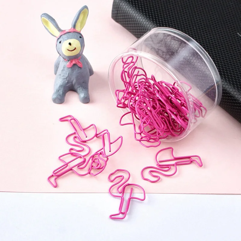 RD 24Pcs/lot Beautiful Flamingo Bookmark Planner Paper Clip Metal Material Bookmarks for Book Stationery School Office Supplies - Цвет: RD