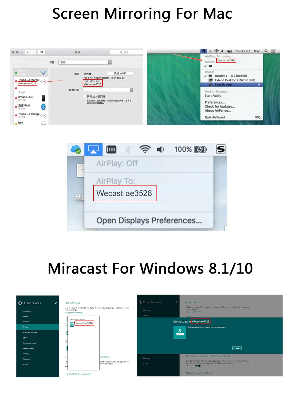 HDMI Беспроводной Wi-Fi дисплей Wecast G6 ТВ-палка для Android iOS YouTube NETFLIX для Google хром Airplay Для Chromecast 2 1080P