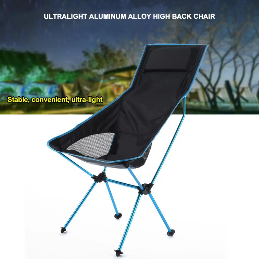 

Outdoor Ultralight Folding Moon Chairs Portable Fishing Camping Chair Foldable Backrest Seat Garden Office Home Furniture