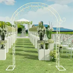 Cadre métallique en arc de mariage de 2.35m, support de plantes de jardin, décor de fond de fête de noël 