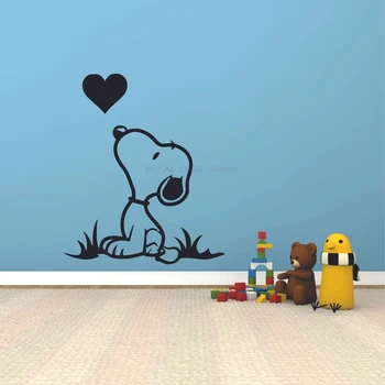 

Snoopy Wall Decals Heart Kiss Cartoon Refrigerator Door Window Vinyl Stickers Kids Bedroom Nursery Interior Decor Wallpaper 1418