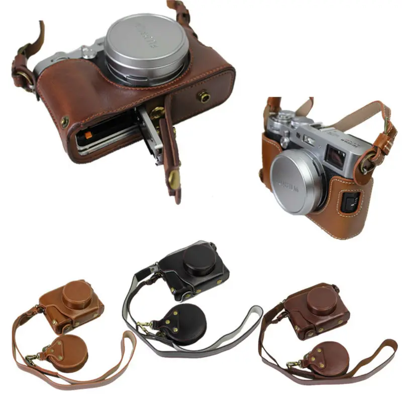 Винтажный чехол для камеры из искусственной кожи Fujifilm X100F X100V Fuji сумка дизайн с