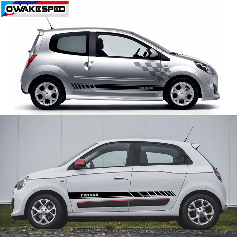 Двусторонняя Спортивная полоска для Renault Twingo 2009 2019 Стайлинг автомобиля наклейки