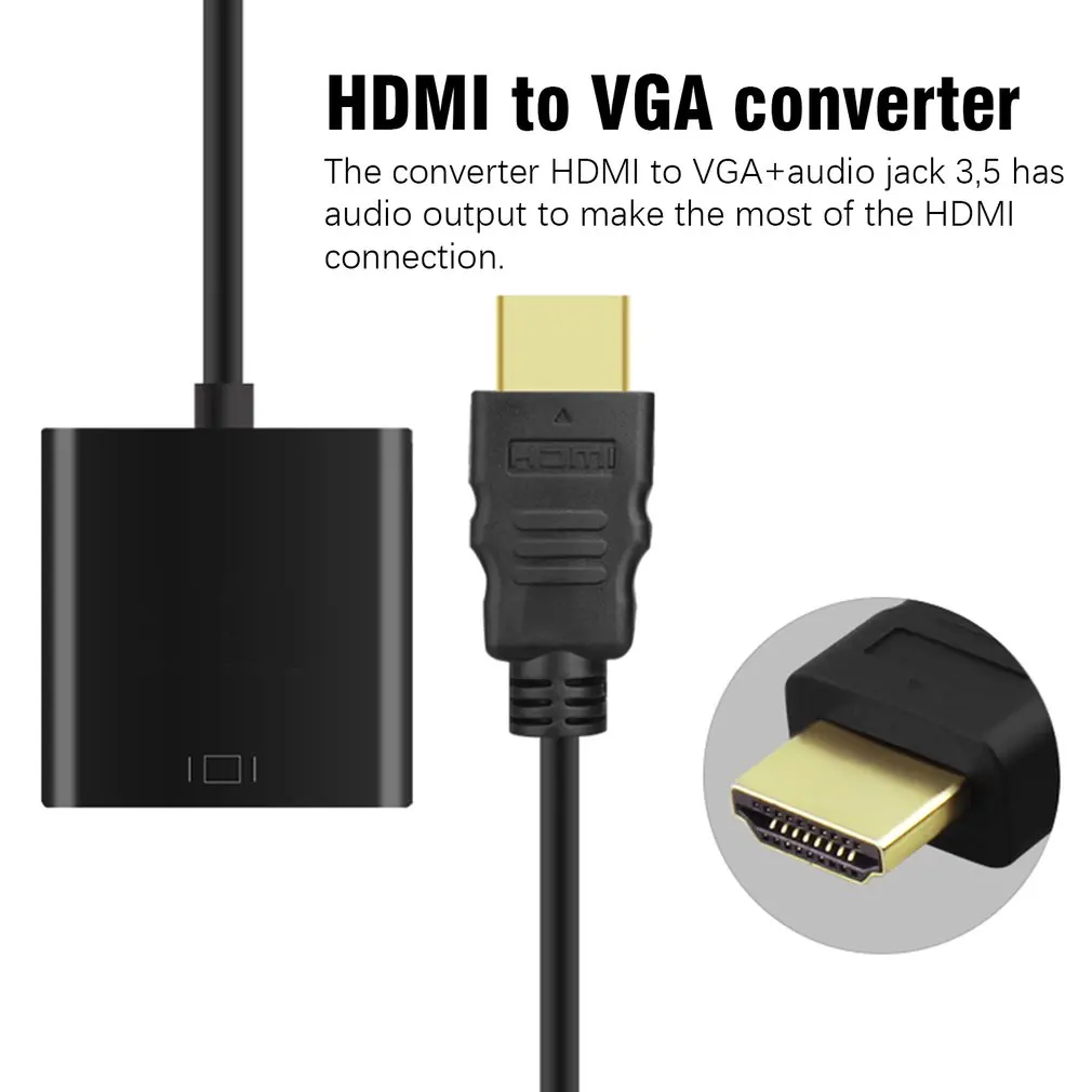  Premium Hdmi Al Convertitore Del Vga Adapter + 3.5 Mm Audio Martinetti Full Hd 1080P Del Convertito