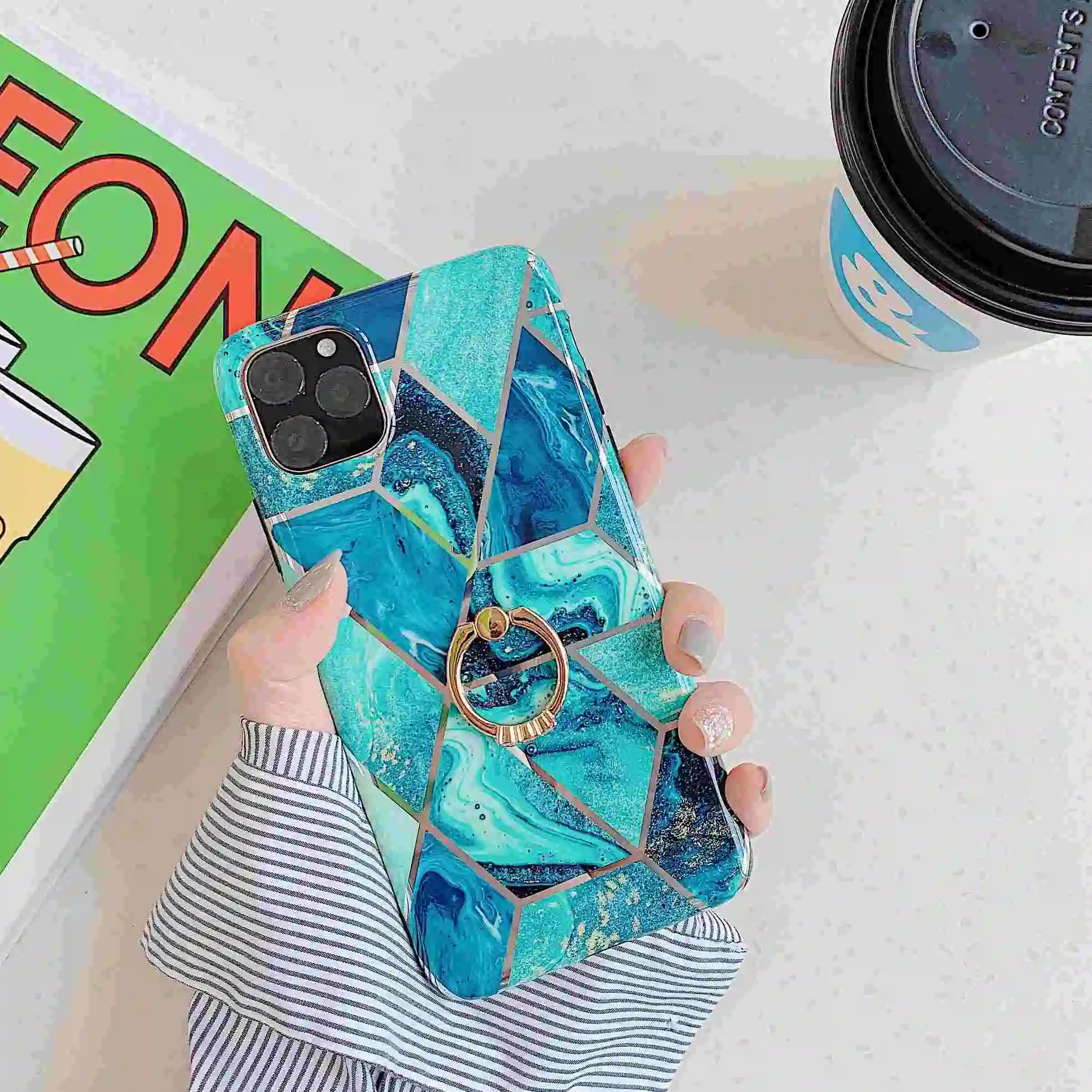 Геометрический мраморный чехол для IPhone 11 Pro Max силиконовый чехол для телефона мягкий Роскошный чехол для IPhone XR XS Max 6 6S 7 8 Plus чехол