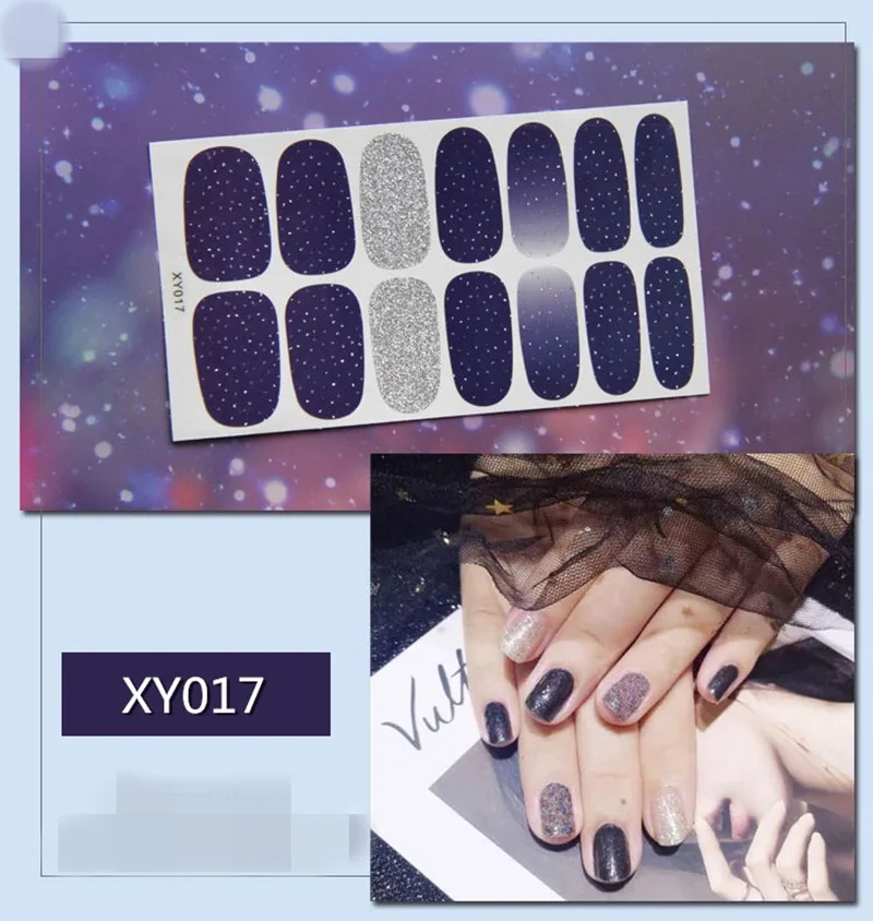 XY017 Monja Nail Art DIY Decals Manicure Decoration Star Design Decoration Manicure Tips Foil Adhesive Wraps nail stickers - Цвет: XY017