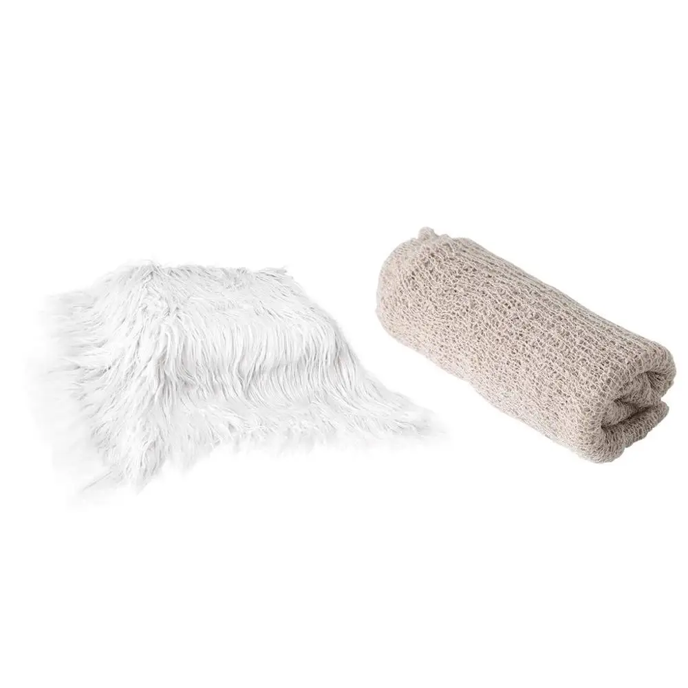 

2 Pcs/set Newborn Baby Wrap Blanket Set for Photos Rug Photography Props
