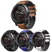 22 мм кожаный+ силиконовый сменный ремешок для Huami Amazfit Stratos 3 для Xiaomi Huami Amazfit Stratos 3 Аксессуары для умных часов