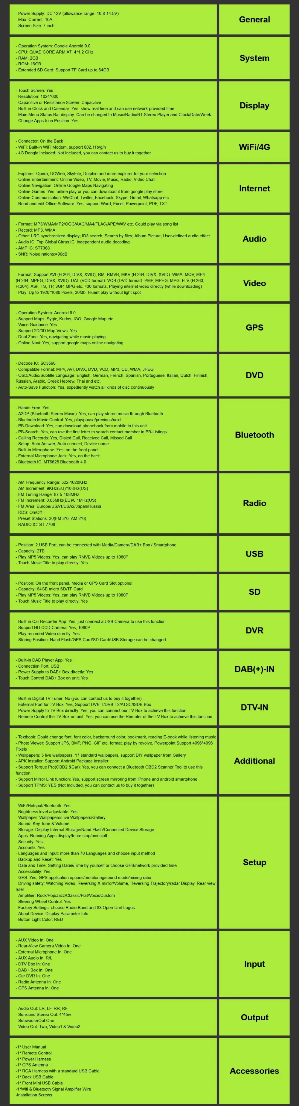 Excellent Android 9.0 2din  QuadCore2GB RAM 32GB SD 16GB ROM Car DVD Player for Toyota Tundra Sequoia Radio Stereo GPS Navigation system 32