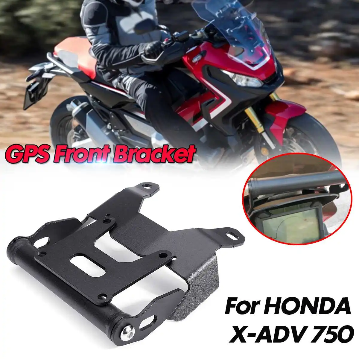 

Motorcycle Front Stand Holder Smartphone For HONDA X-ADV 750 GPS Bar Phone Bracket GPS Black
