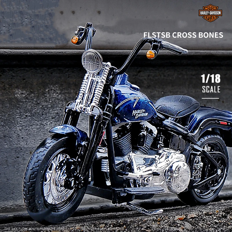 Maisto 1:18 Harley-Davidson 2008 FLSTSB Cross Bones simulation alloy motorcycle model toy car Collecting car model toys boys