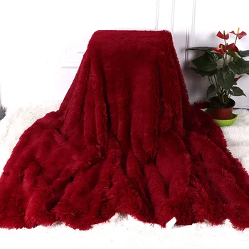 

Winter Thick Throw Blanket Artificial Cashmere Wool Blanket Home Textile Warm Household Plush Fleece Blanket Portable Tv Blanket