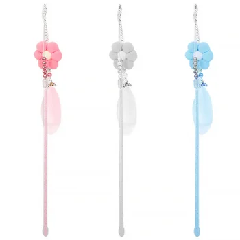 

3pcs Interactive Pet Cat Toy Teaser Stick Companionship Tool (Blue, Pink, Grey)